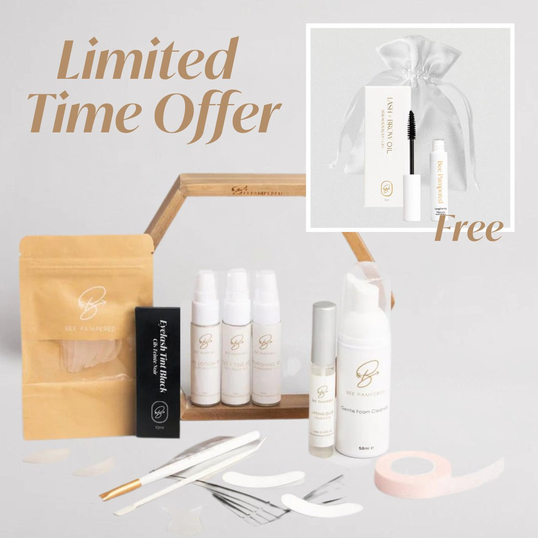 30 Min Lash Lift + Tint Kit *** Limited - Time Offer: FREE Lash Lift Aftercare Kit*** - Shop Bee Pampered